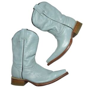 Montenegro Boots kids aqua blue leather western boots big kid size 5